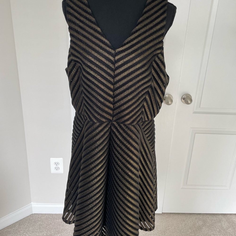 Mossimo Black and Gold V-Neck Cocktail Dress